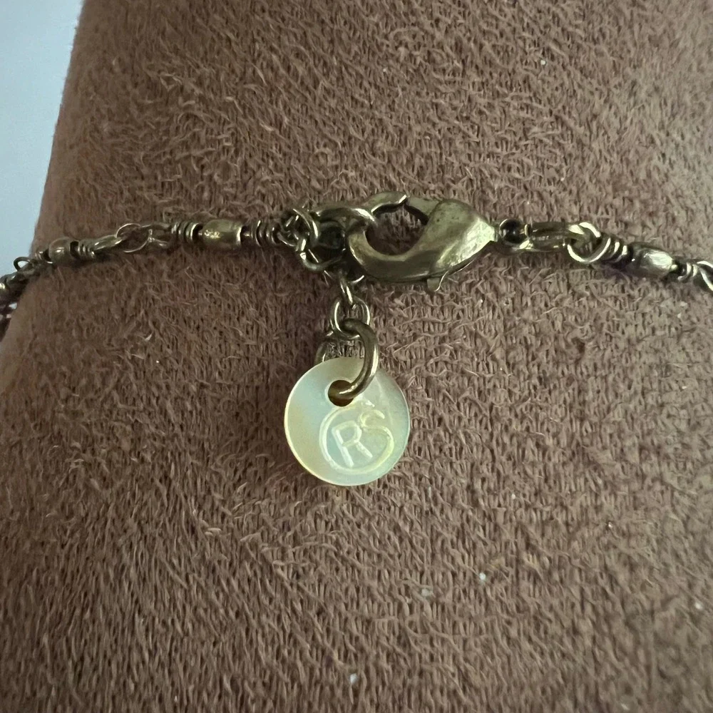 RS Paris Doll Pendant Long 36 Necklace Gold Tone Mixed Media 4 In Whimsical Goth